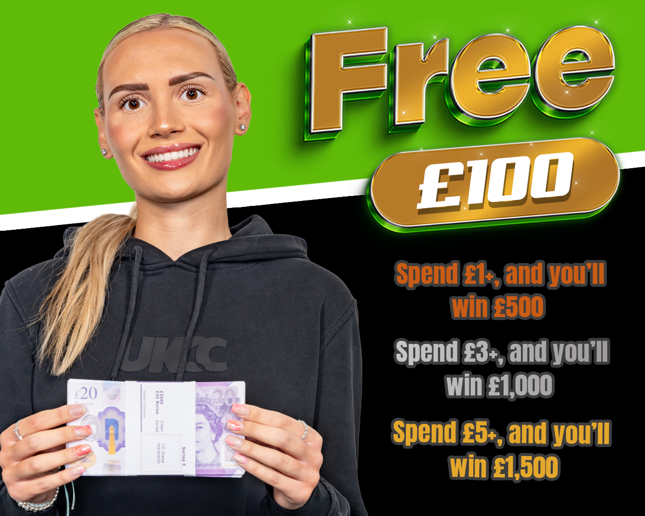 FREE ENTRY - WIN £100 | SPEND £1- £5+ & WIN EXTRA CASH!