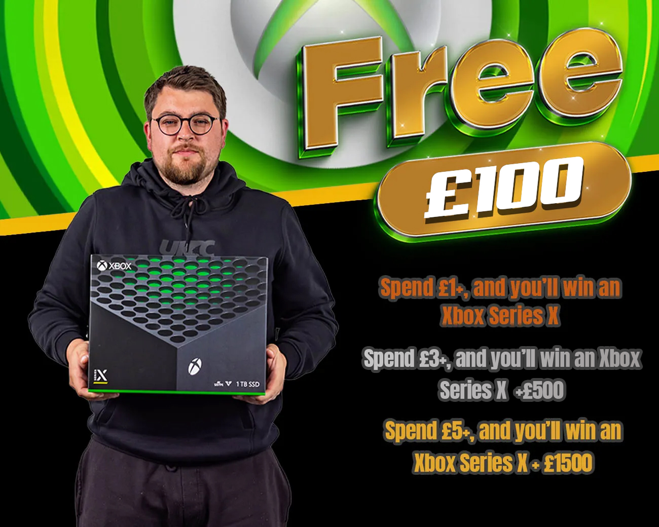FREE ENTRY - WIN £100 | SPEND £1-£5+ AND WIN AN XBOX SERIES X & CASH!