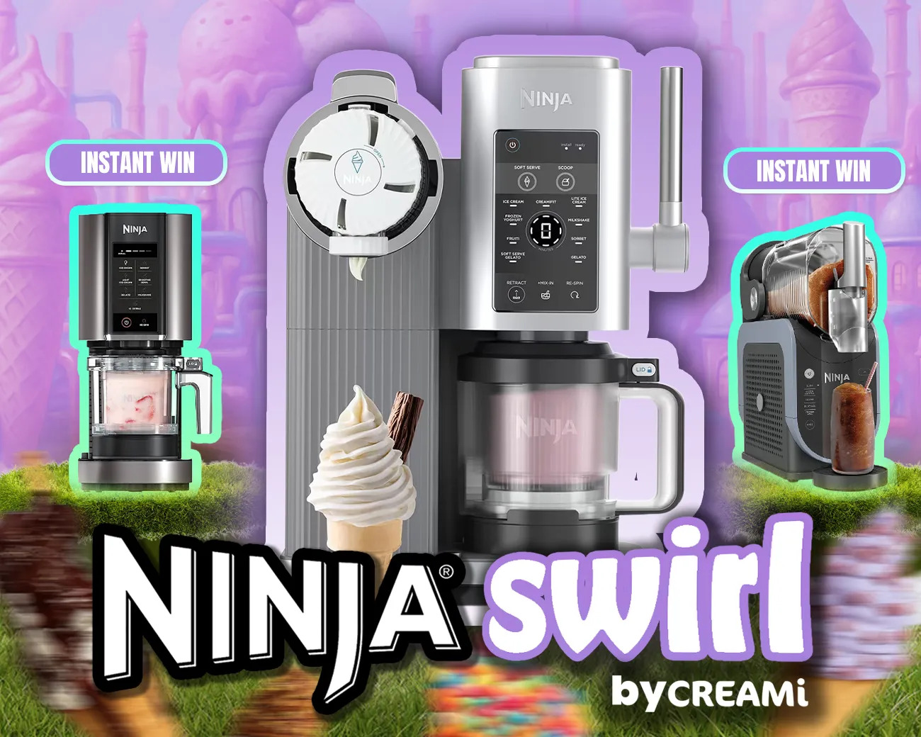 NINJA SWIRL BY CREAMI 13-IN-1 SOFT SERVE & ICE CREAM MAKER!