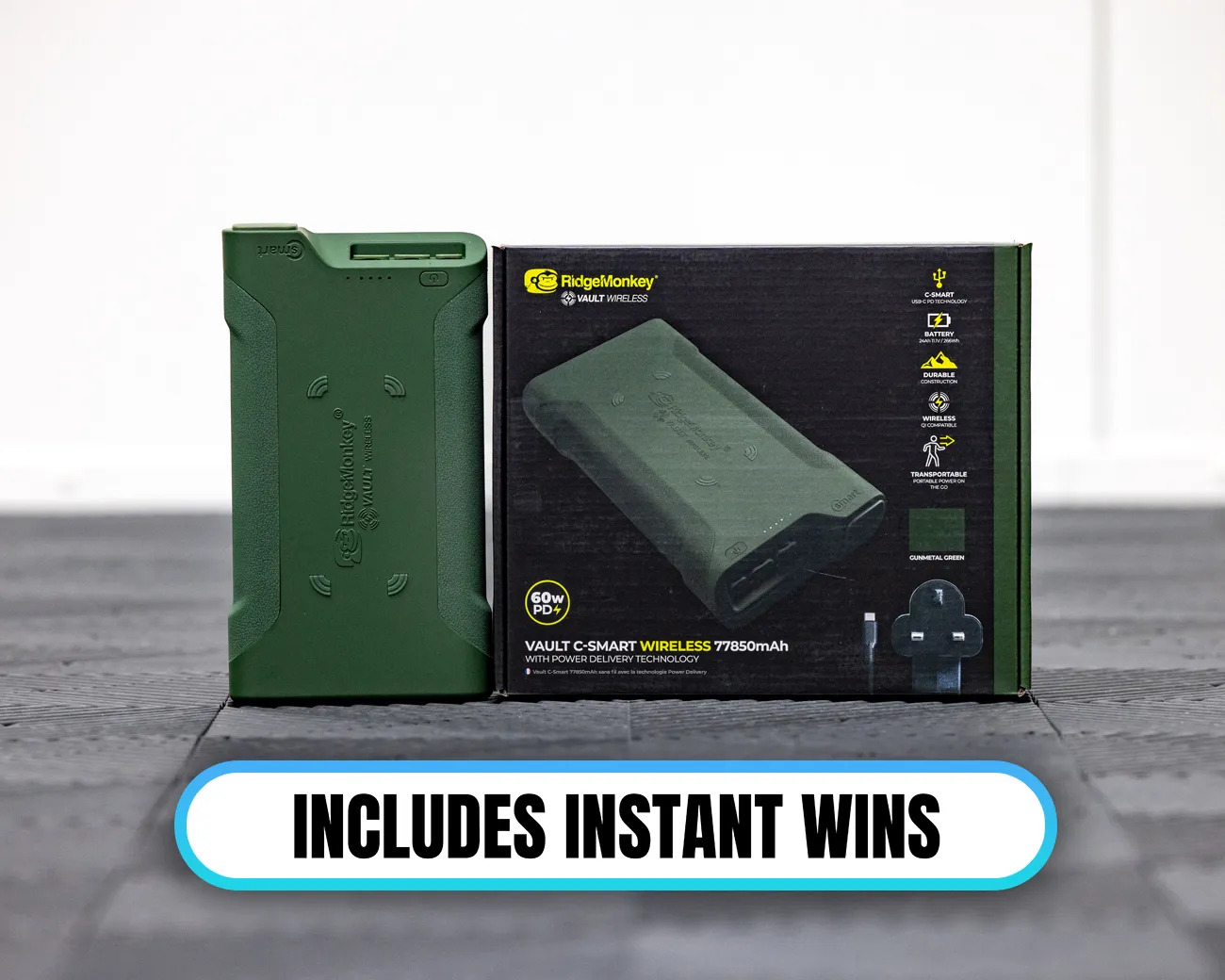 RIDGEMONKEY VAULT WIRELESS POWERPACK 77850MAH GREEN!