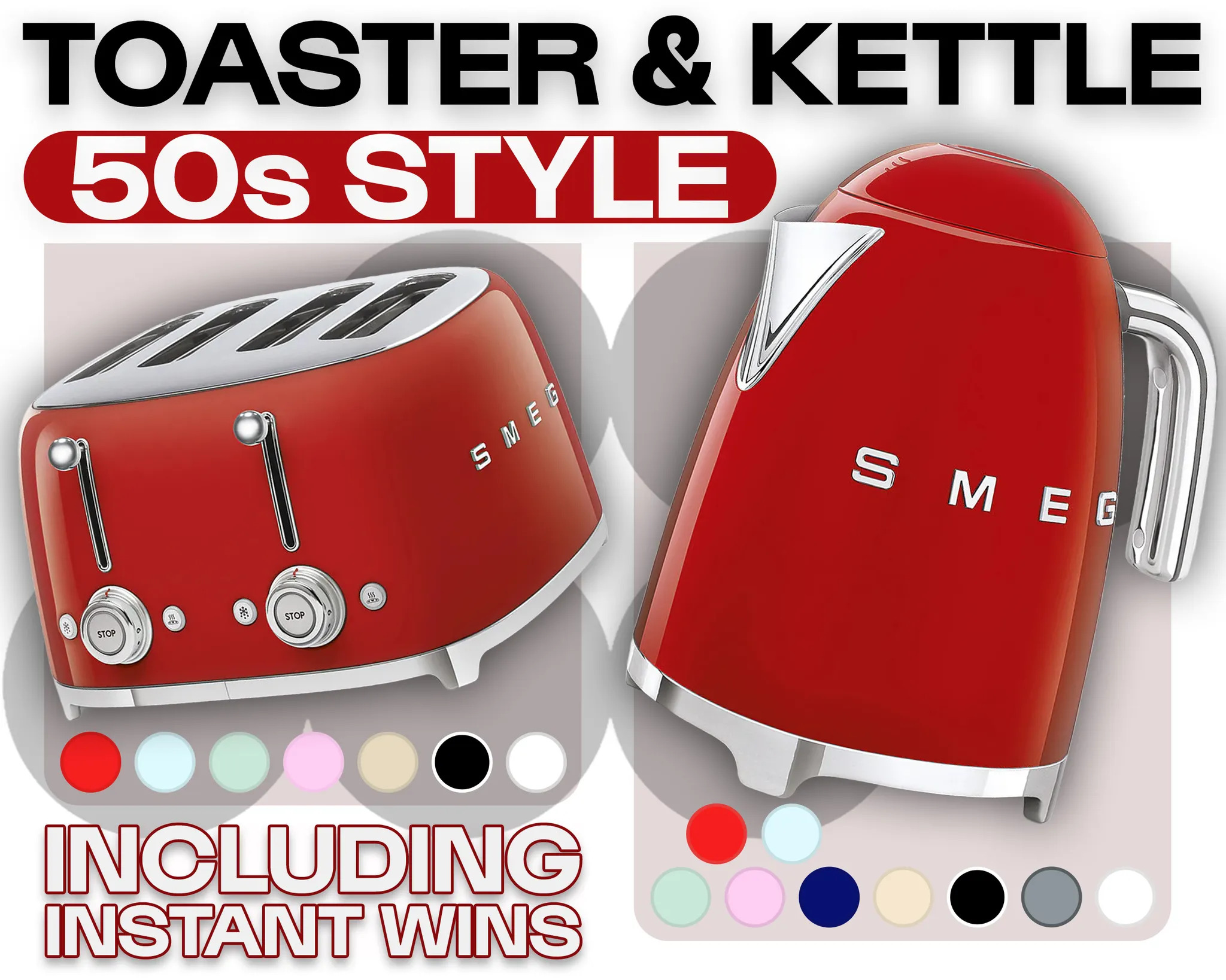 SMEG KETTLE & TOASTER SET - CHOOSE YOUR COLOUR!
