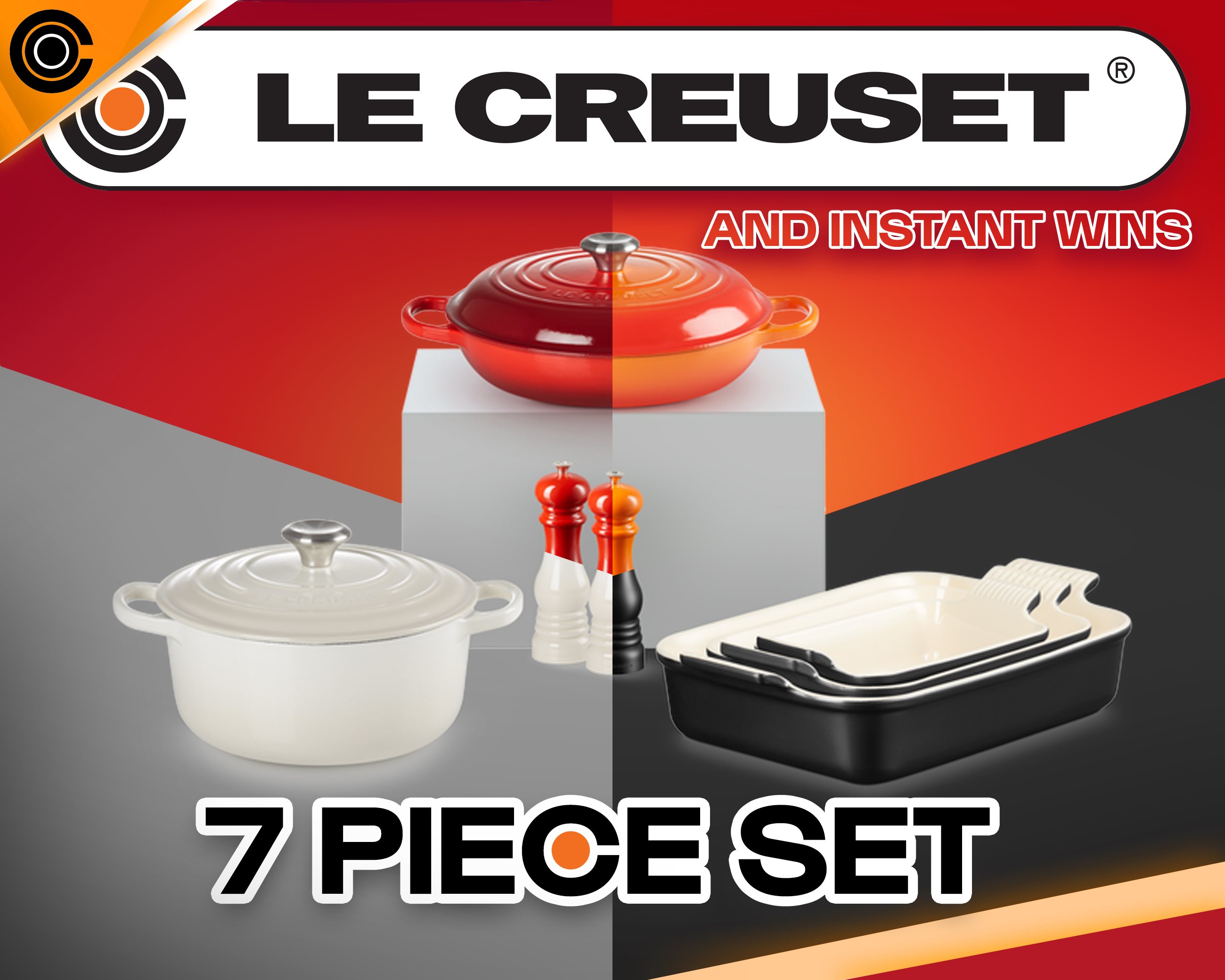 LE CREUSET 7 PIECE ESSENTIAL COOKWARE SET!