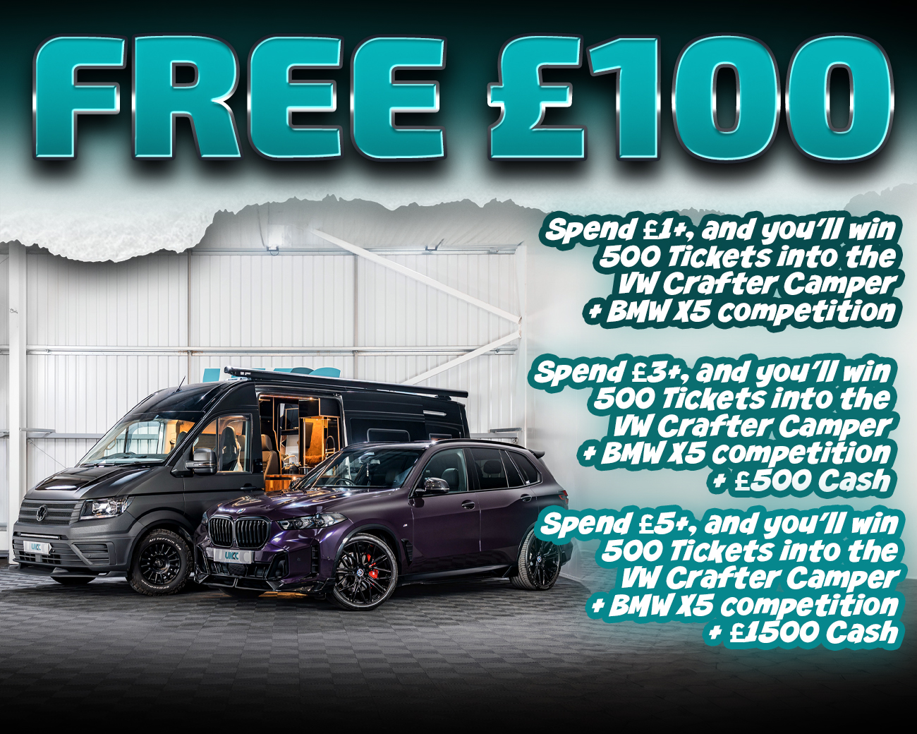 FREE ENTRY - WIN £100 | SPEND £1-£5+ AND WIN COMPETITION TICKETS & CASH!
