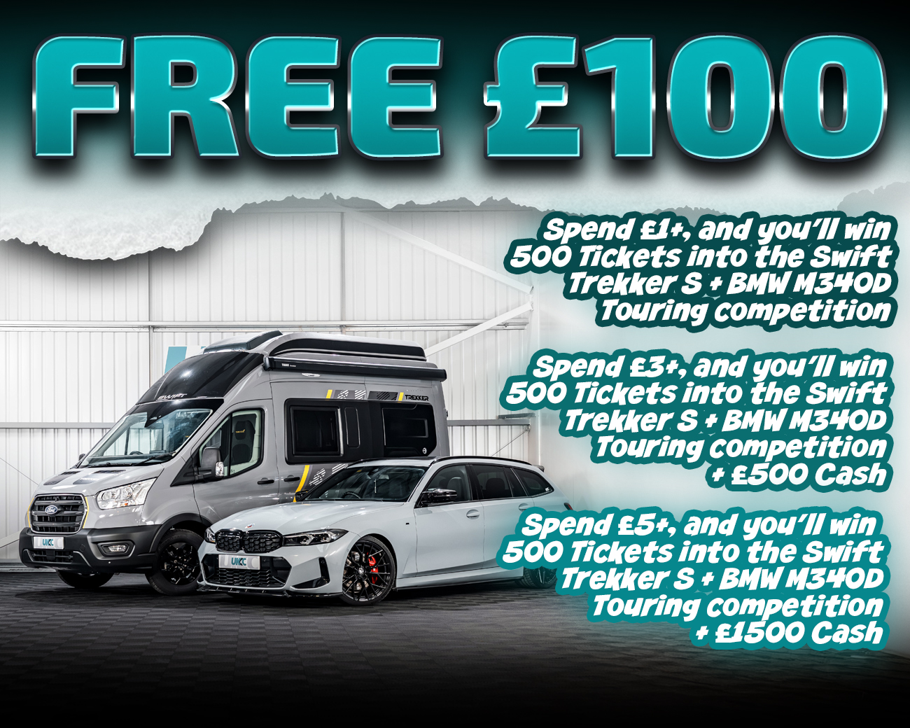 FREE ENTRY - WIN £100 | SPEND £1-£5+ AND WIN COMPETITION TICKETS & CASH!