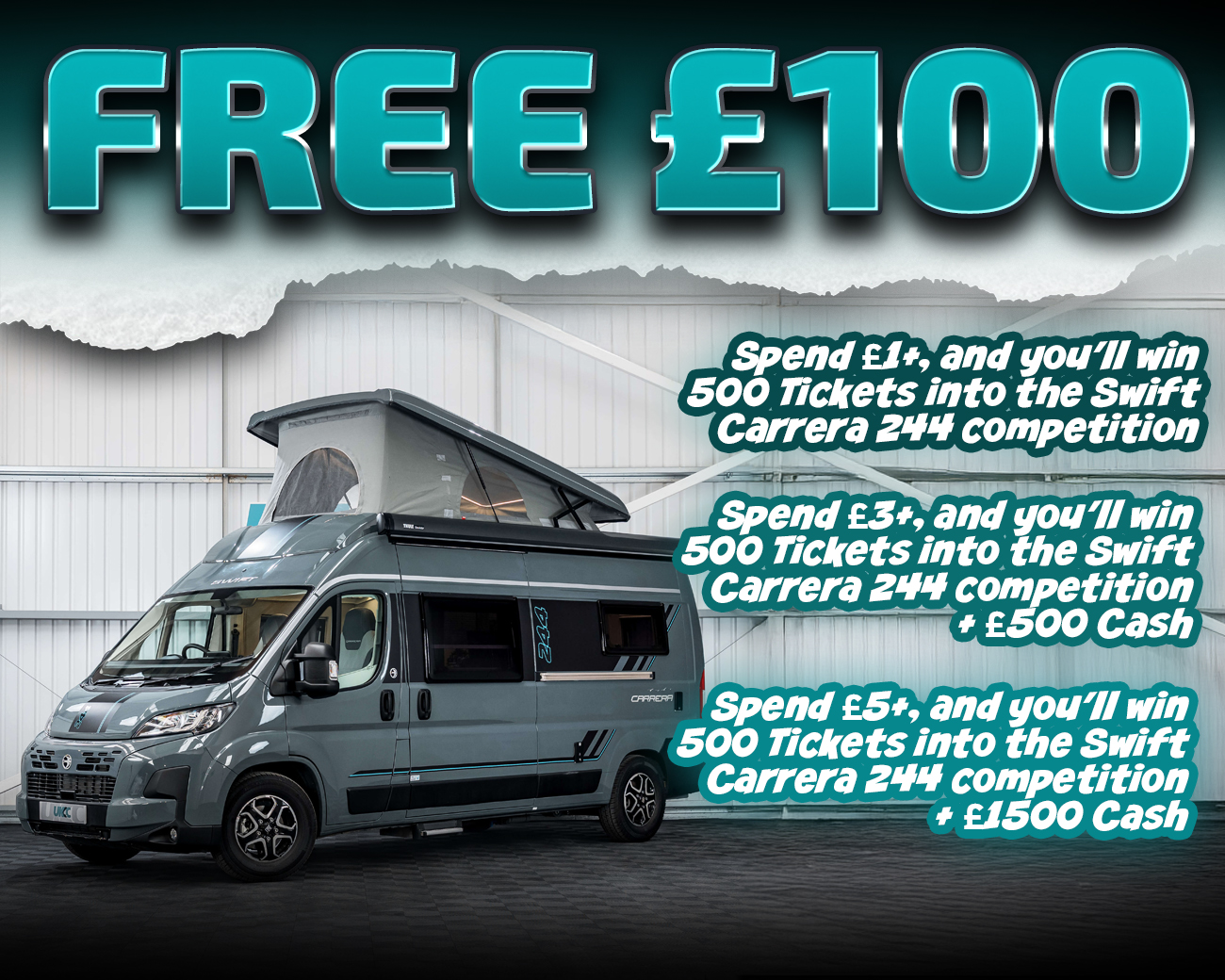 FREE ENTRY - WIN £100 | SPEND £1-£5+ AND WIN COMPETITION TICKETS & CASH!
