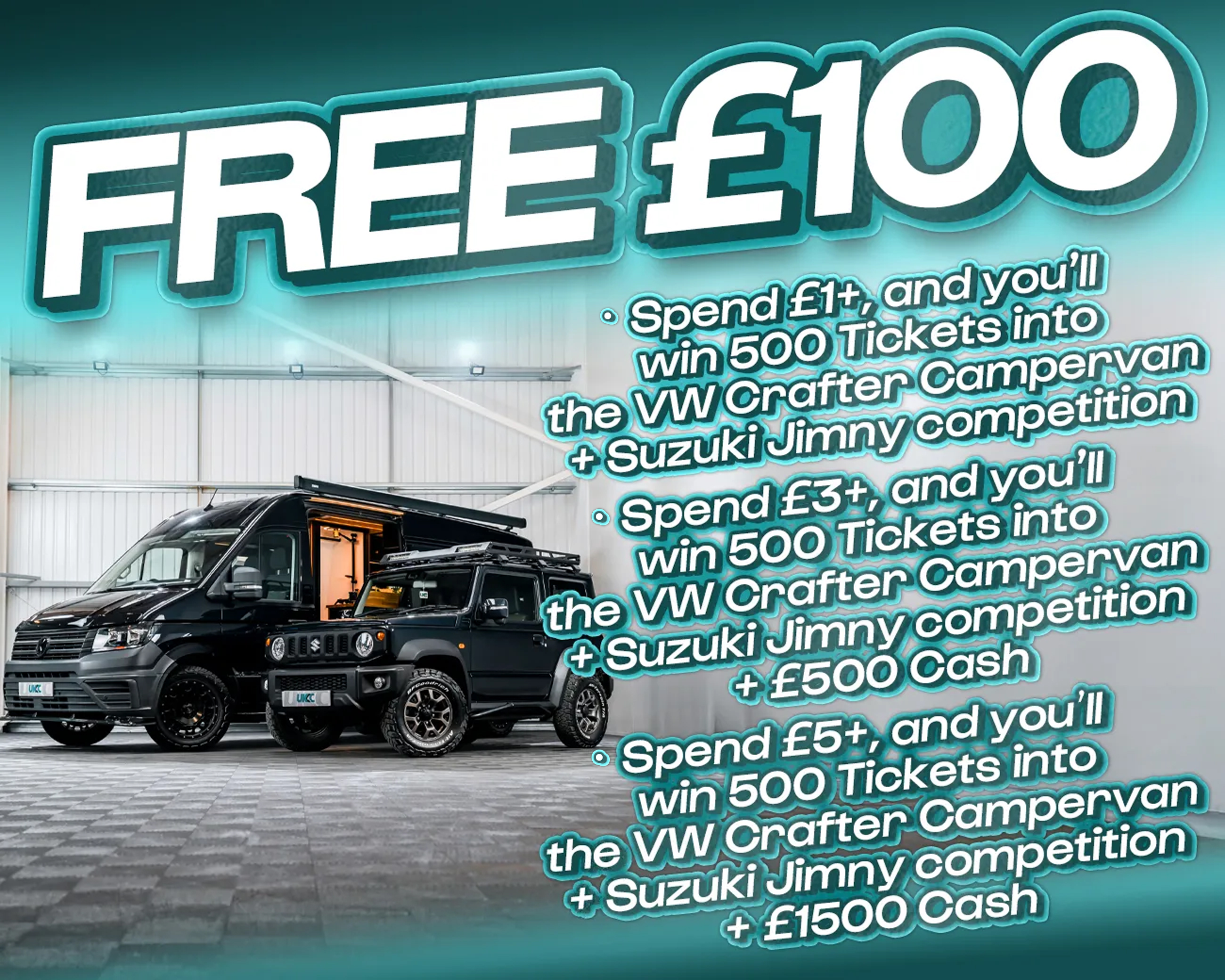 FREE ENTRY - WIN £100 | SPEND £1-£5+ AND WIN COMPETITION TICKETS & CASH!