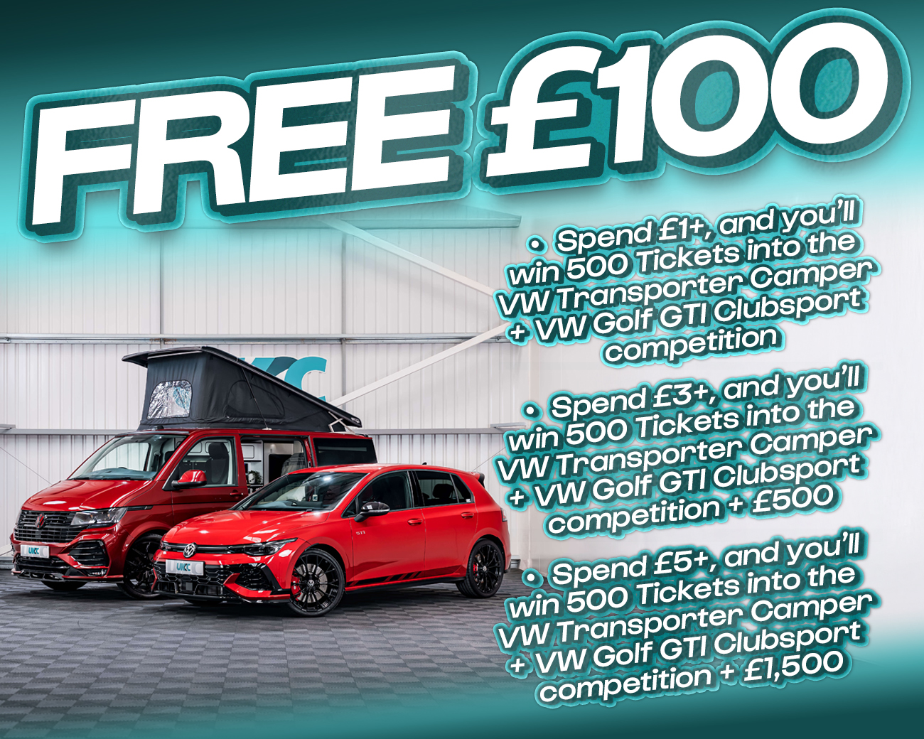 FREE ENTRY - WIN £100 | SPEND £1-£5+ AND WIN COMPETITION TICKETS & CASH!