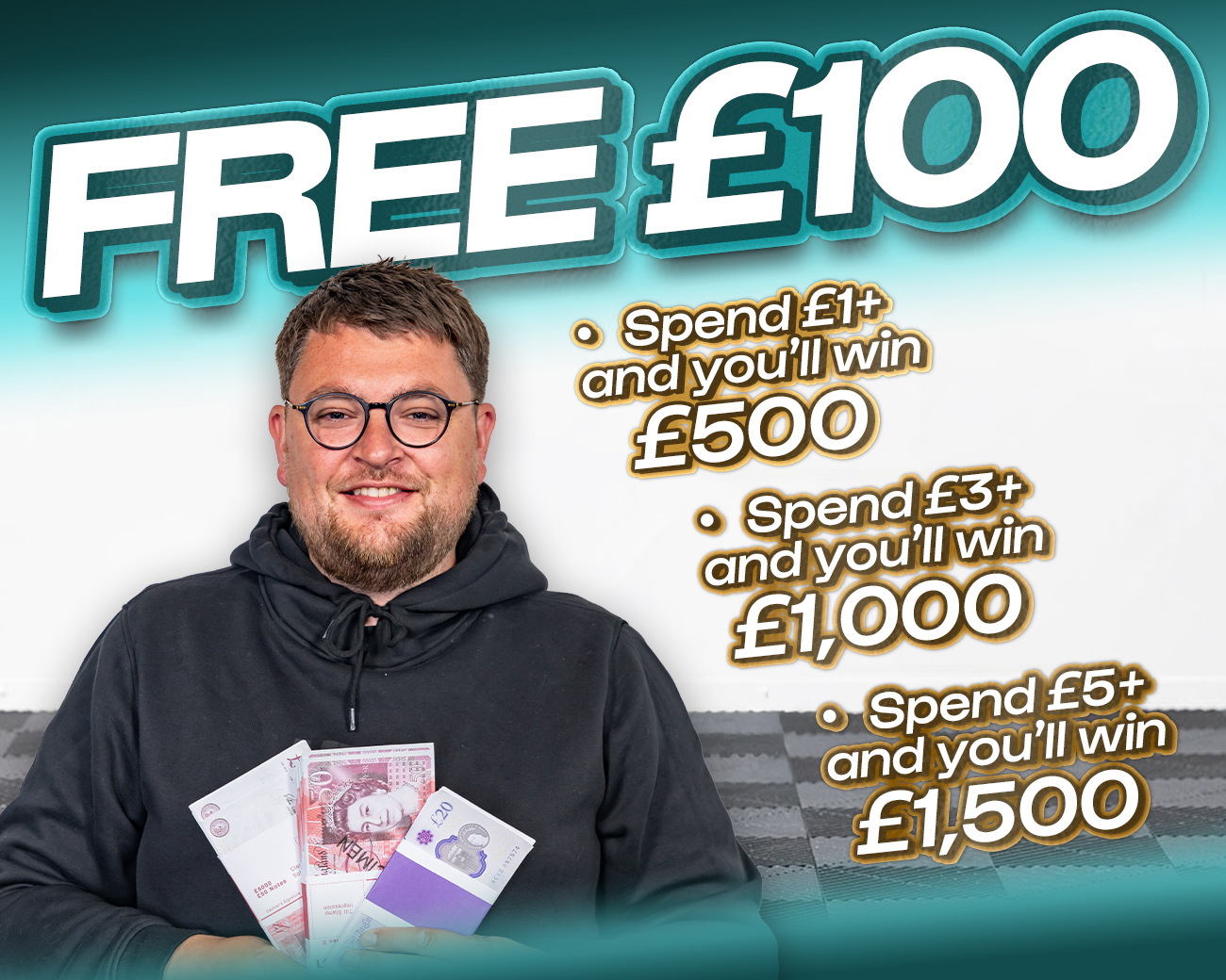 FREE ENTRY - WIN £100 | SPEND £1- £5+ & WIN EXTRA CASH!