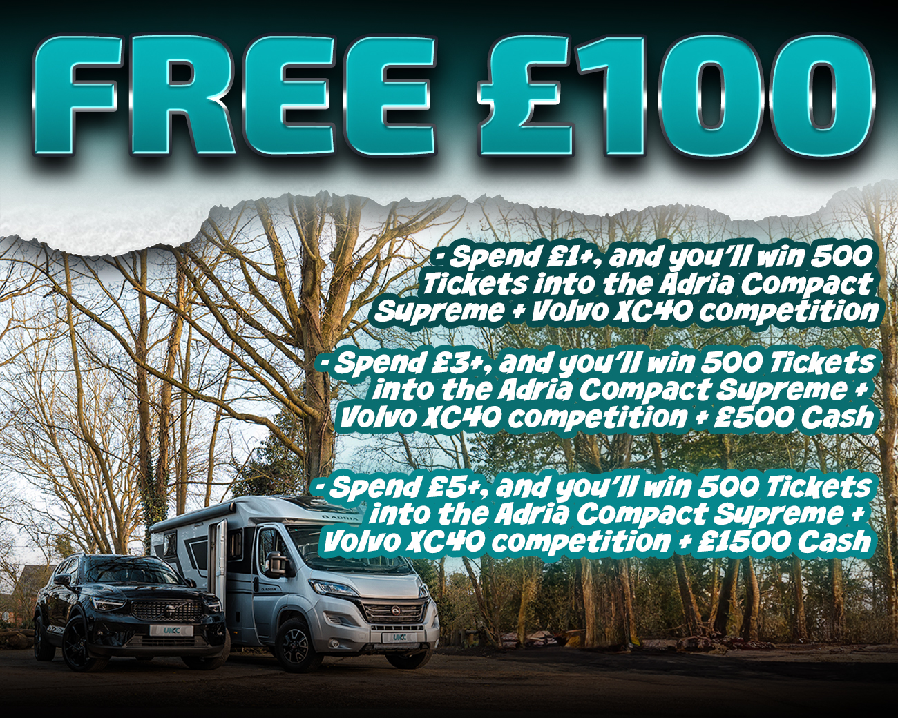 FREE ENTRY - WIN £100 | SPEND £1-£5+ AND WIN COMPETITION TICKETS & CASH!