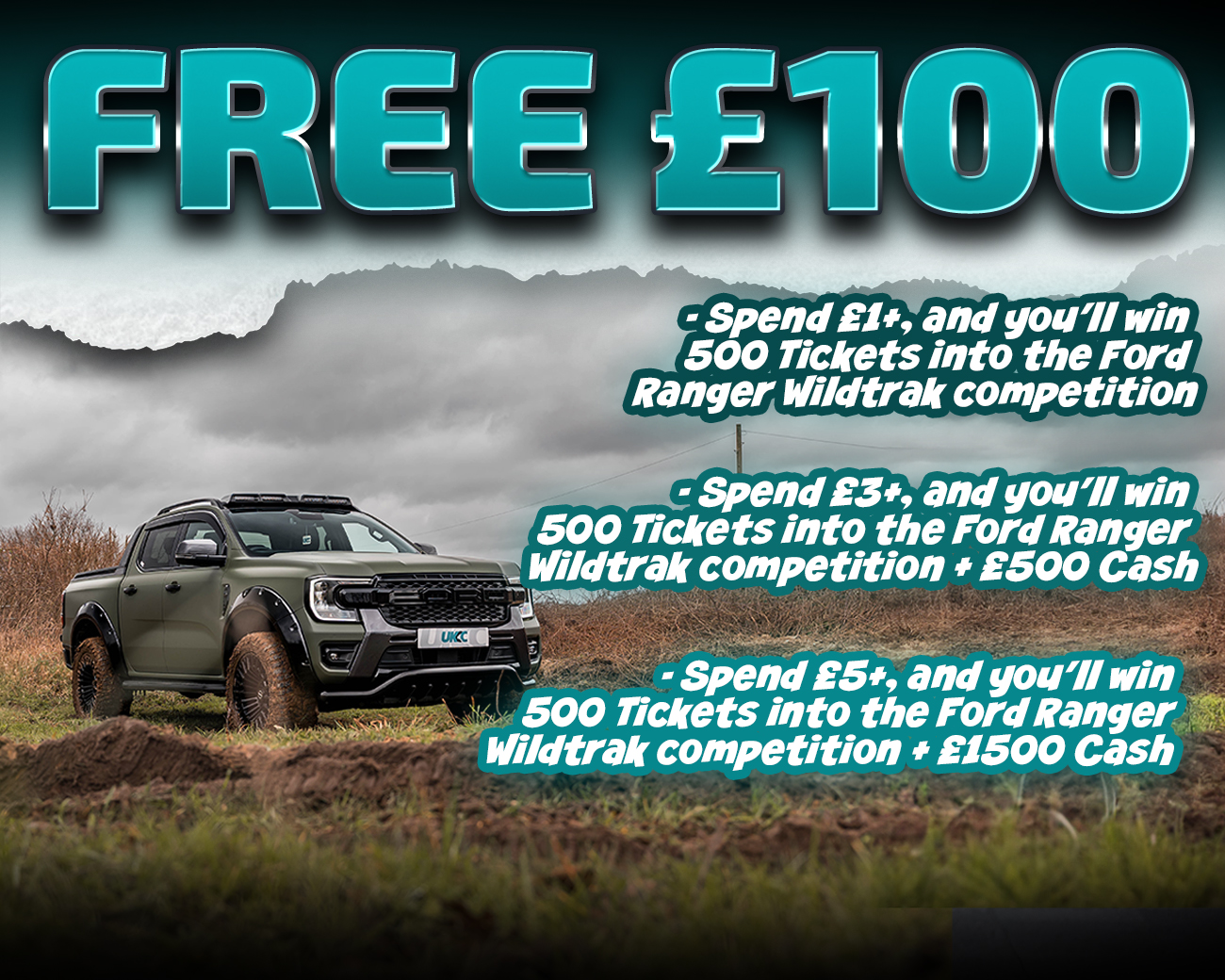 FREE ENTRY - WIN £100 | SPEND £1-£5+ AND WIN COMPETITION TICKETS & CASH!