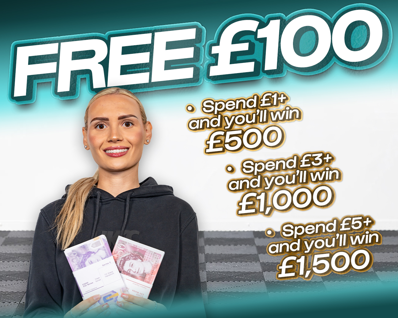 FREE ENTRY - WIN £100 | SPEND £1- £5+ & WIN EXTRA CASH!