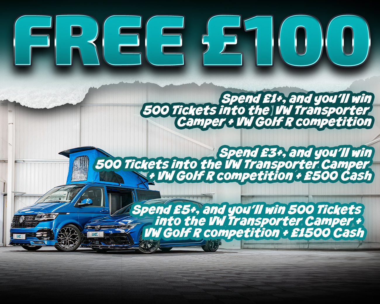 FREE ENTRY - WIN £100 | SPEND £1-£5+ AND WIN COMPETITION TICKETS & CASH!