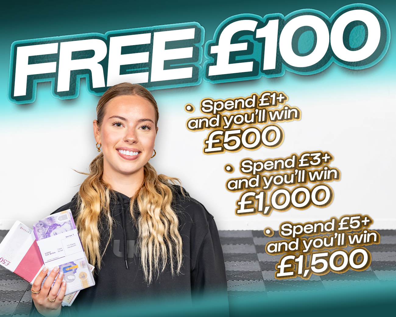 FREE ENTRY - WIN £100 | SPEND £1- £5+ & WIN EXTRA CASH!