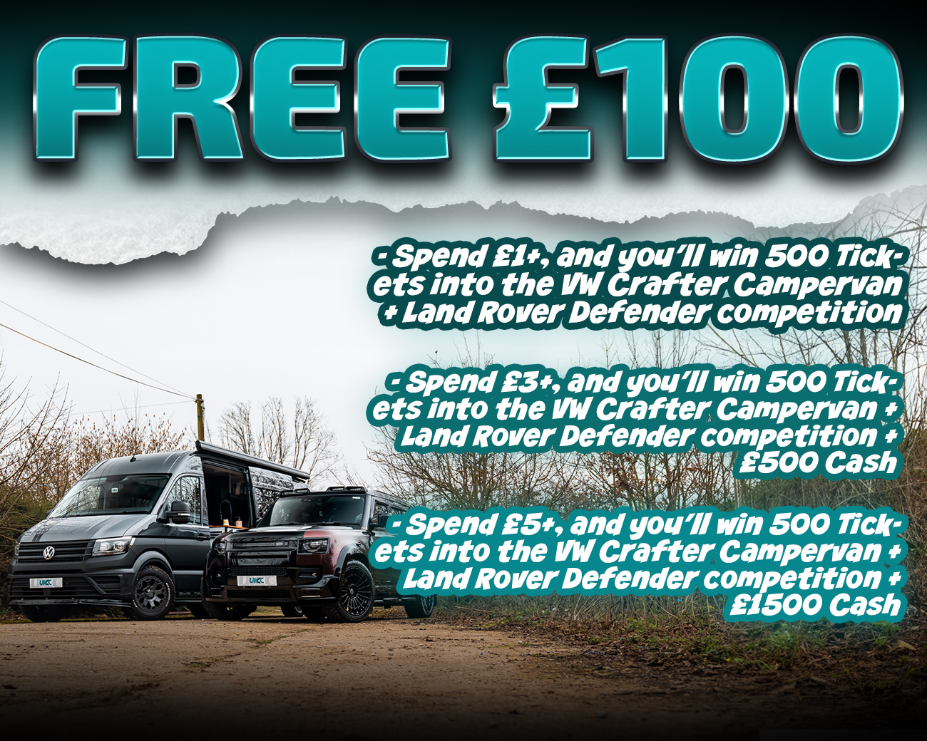 FREE ENTRY - WIN £100 | SPEND £1-£5+ AND WIN COMPETITION TICKETS & CASH!