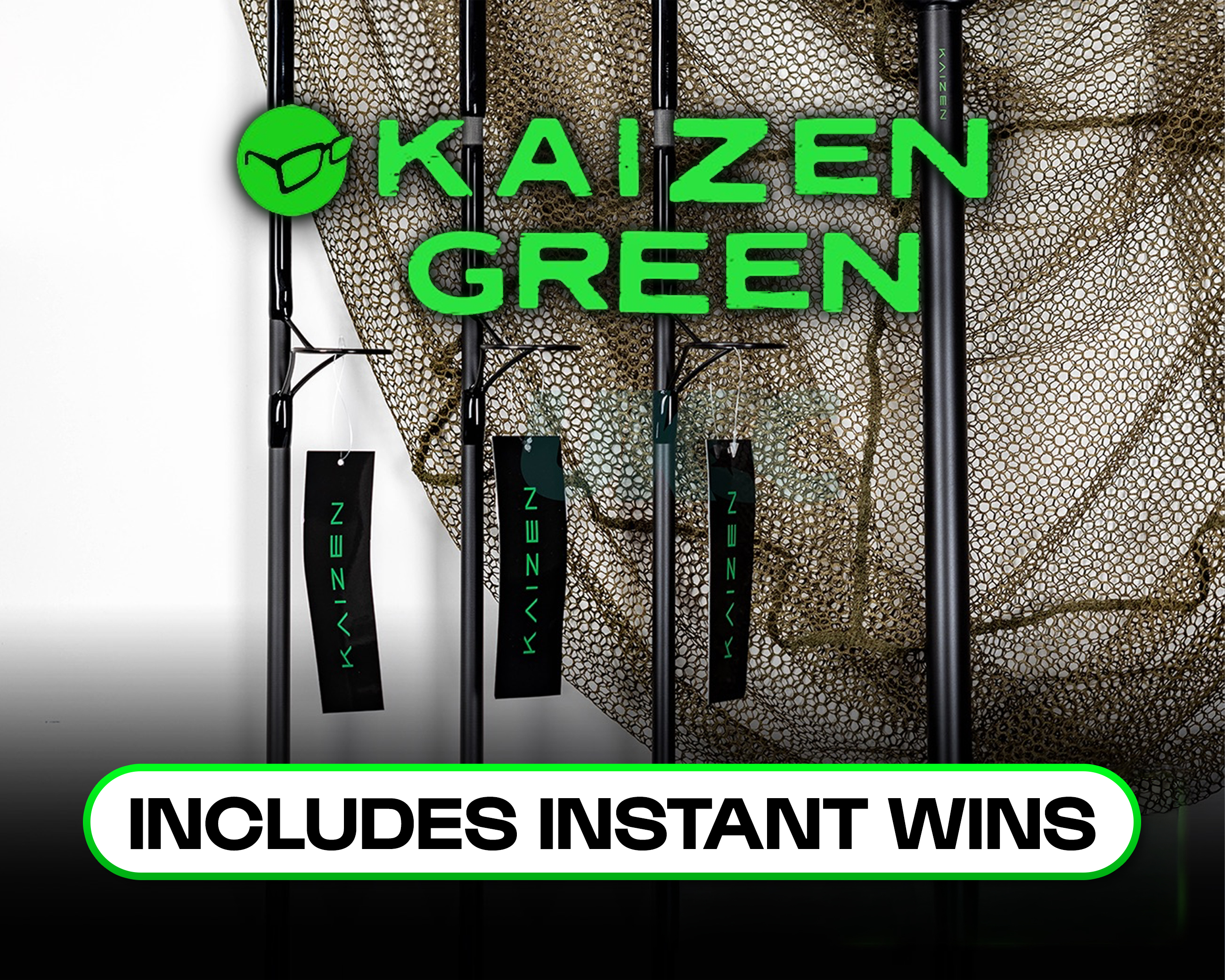 KORDA KAIZEN GREEN 12FT 3.5LB RODS + KAIZEN GREEN NET 42"!