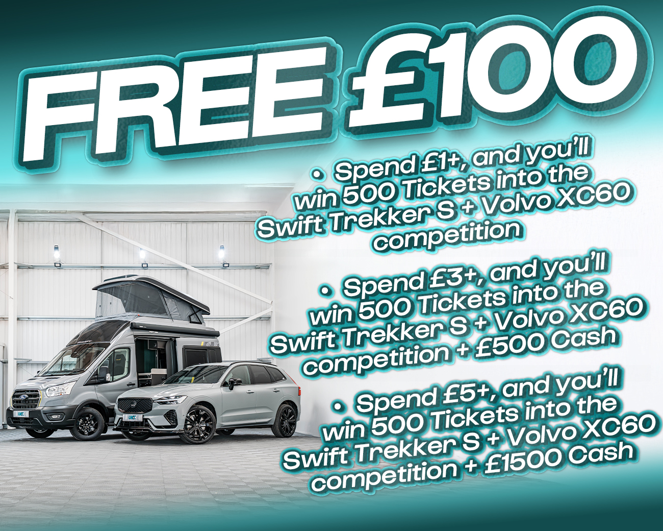 FREE ENTRY - WIN £100 | SPEND £1-£5+ AND WIN COMPETITION TICKETS & CASH!
