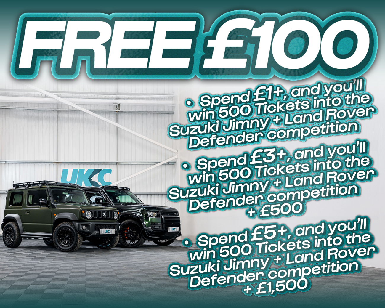 FREE ENTRY - WIN £100 | SPEND £1-£5+ AND WIN COMPETITION TICKETS & CASH!