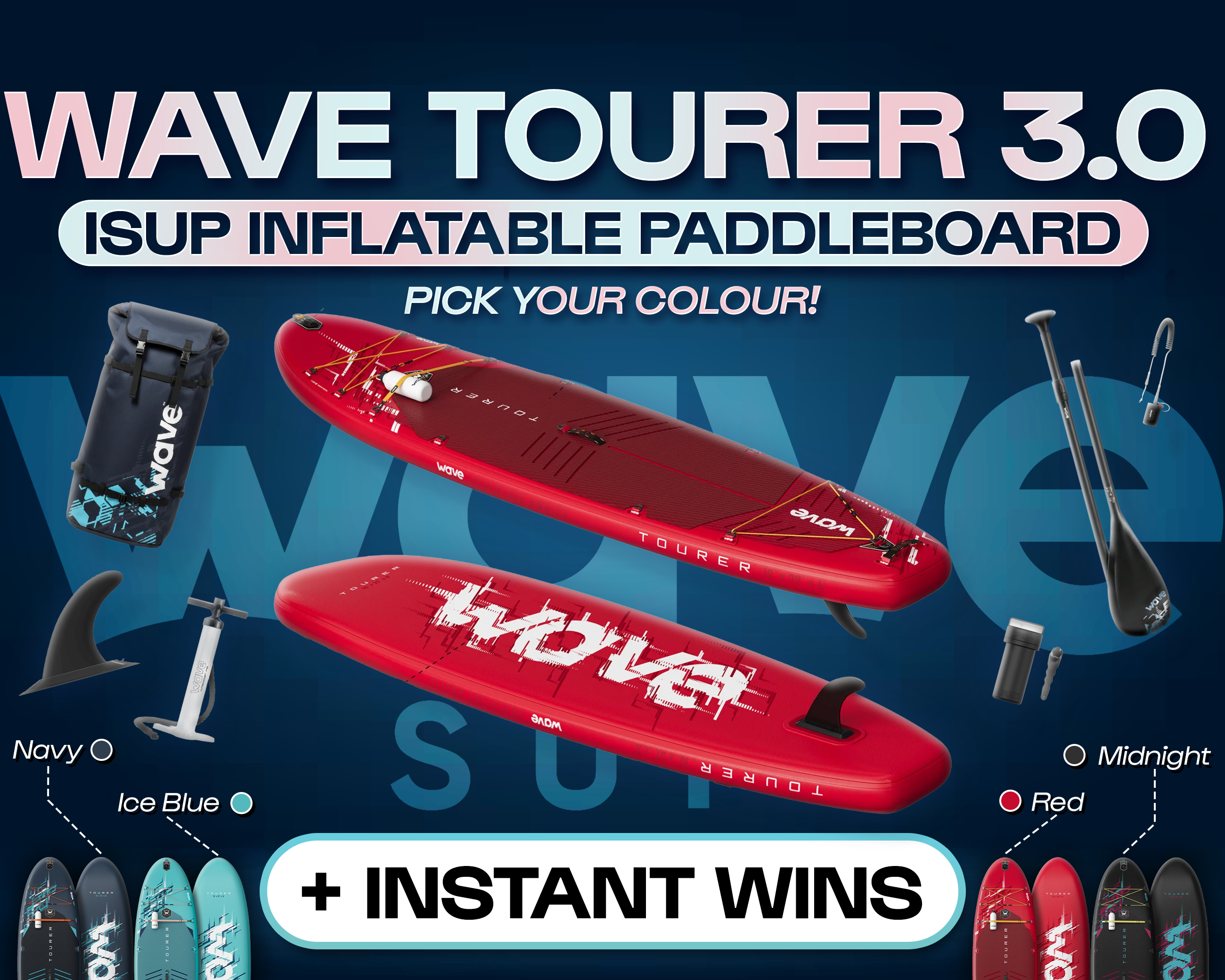 WAVE TOURER 3.0 ISUP INFLATABLE PADDLE BOARD KIT FOR 2!