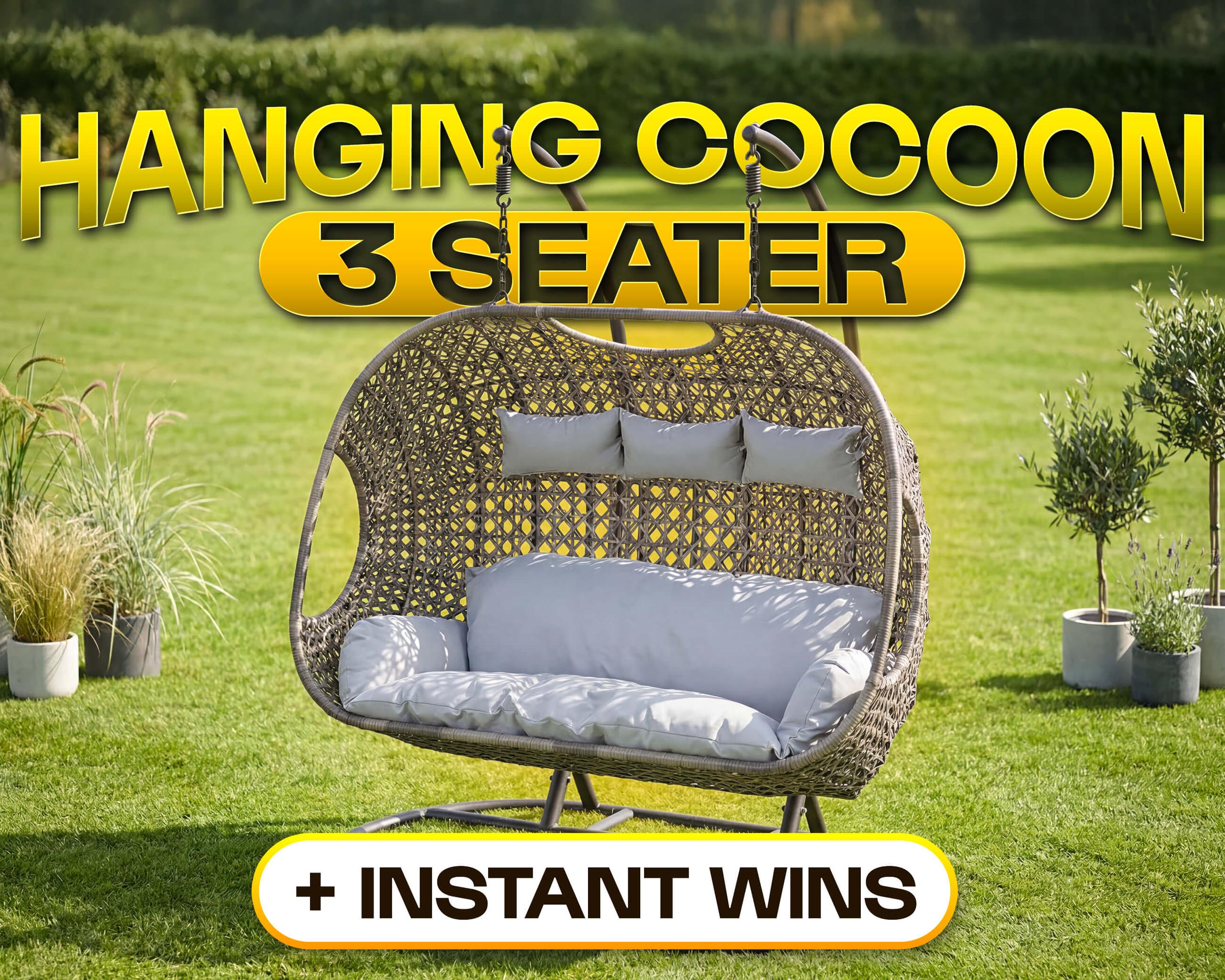 TRIPLE HANGING COCOON EGG CHAIR!