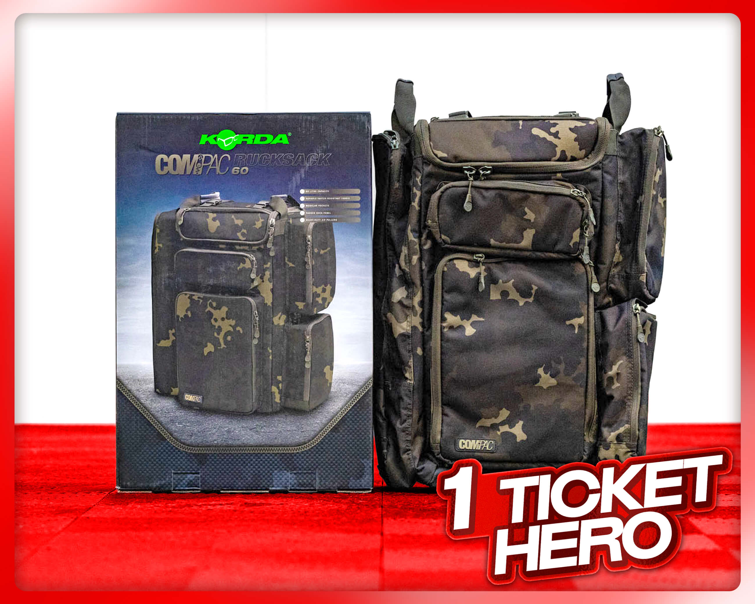 KORDA COMPAC RUCKSACK 60 DARK KAMO!