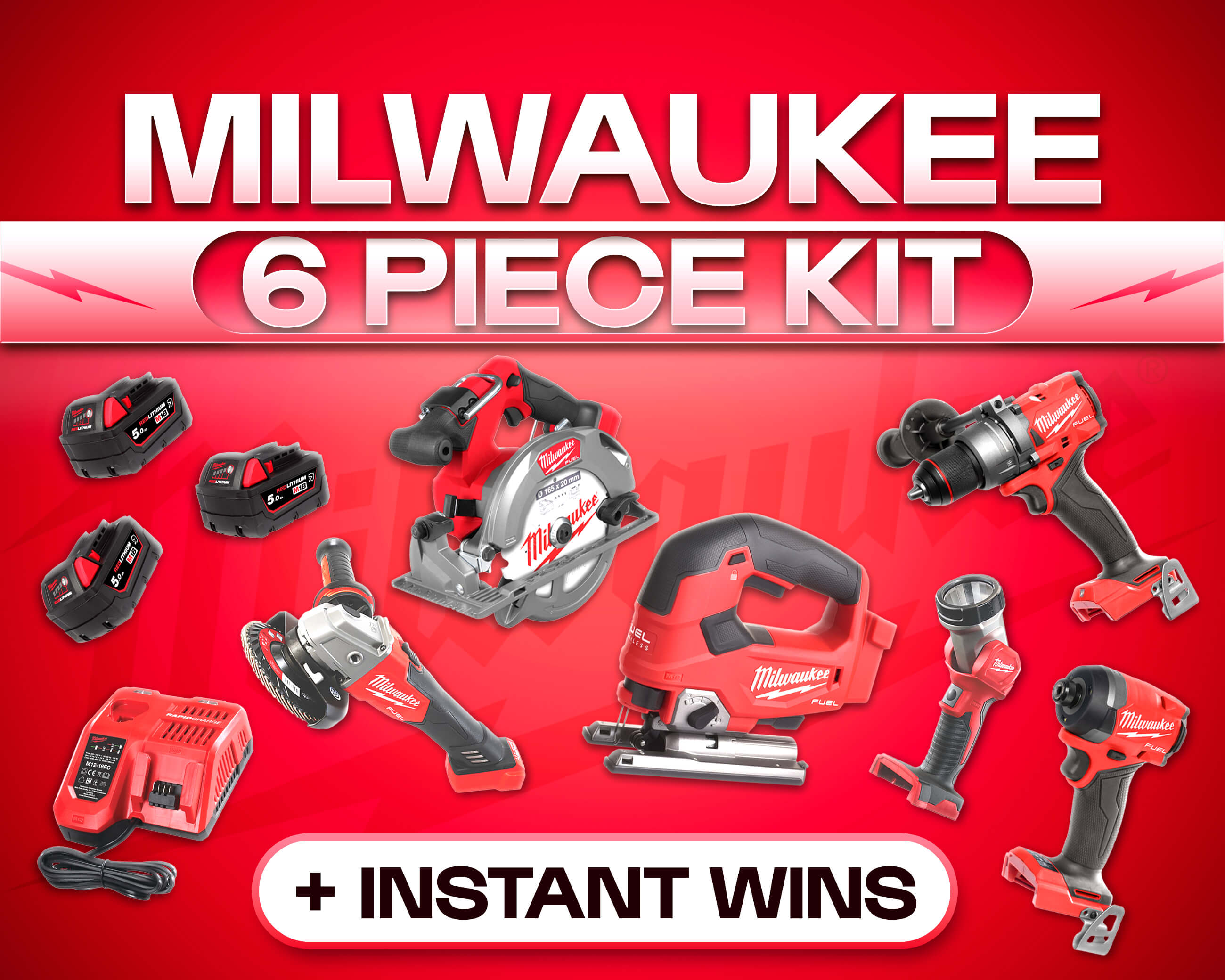 MILWAUKEE CORDLESS 6 PIECE KIT!