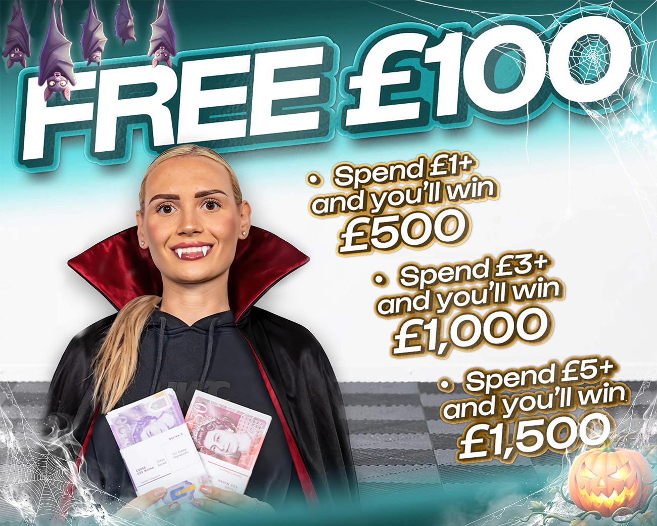 FREE ENTRY - WIN £100 | SPEND £1- £5+ & WIN EXTRA CASH!